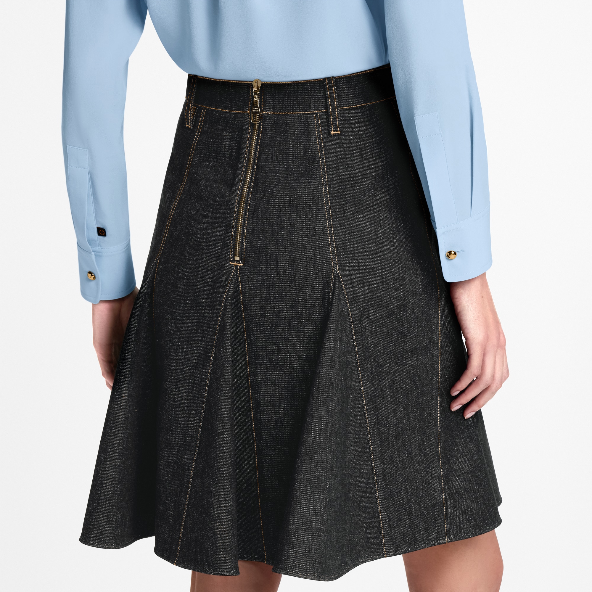 Topstitched Denim Skirt - Women - Ready-to-Wear | LOUIS VUITTON ®
